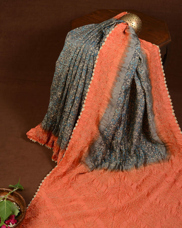 Ajrakh Bandhani Saree
