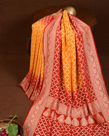 Banarasi Jaal Bandhani Saree