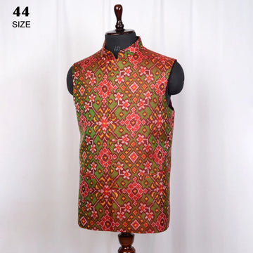 Nehru Jacket Single Ikat Patola