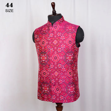 Nehru Jacket Single Ikat Patola