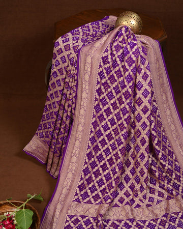 Banarasi Jaal Bandhani Saree