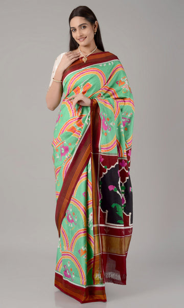 Double Ikat Patola Saree Traditional Motifs
