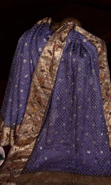 Kota Doriya Banarasi Weave Bandhani Saree