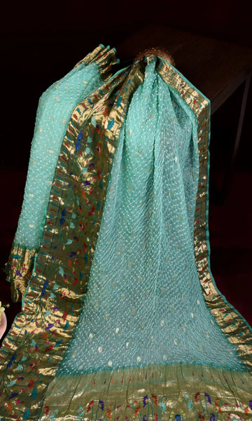 Kota Doriya Paithani Weave Bandhani Saree