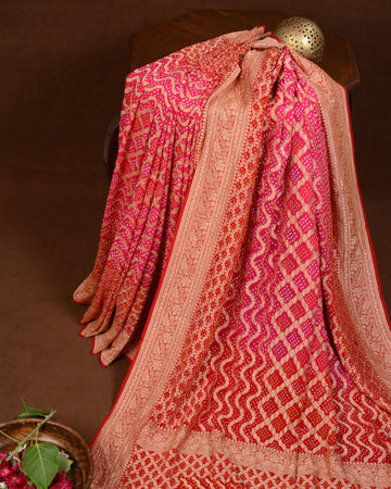 Banarasi Jaal Bandhani Saree