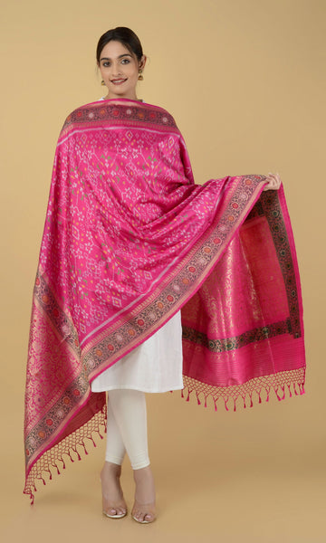 Banarasi Single Ikat Patola Dupatta Nau Ratan