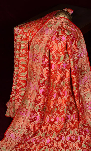 Banarasi Patola Weave Bandhani Saree