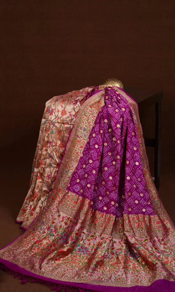 Paithani Silk Bouti Bandhani Saree