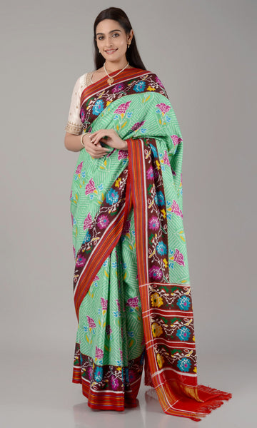 Double Ikat Patola Saree Fancy Flower