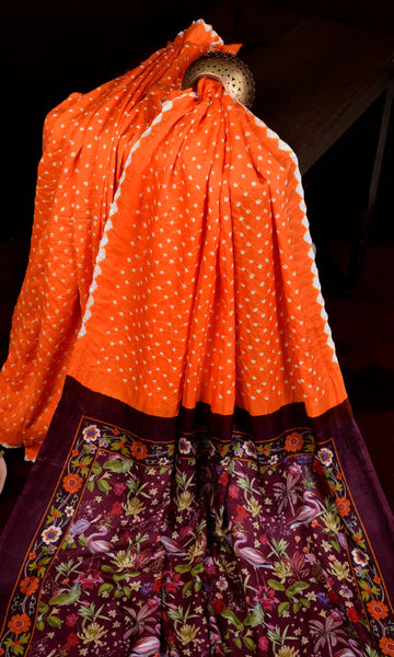 Pichhwai Bandhani Saree