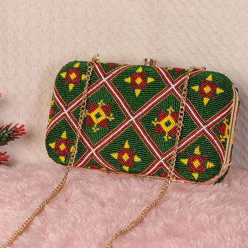 Patola Beaded Clutch