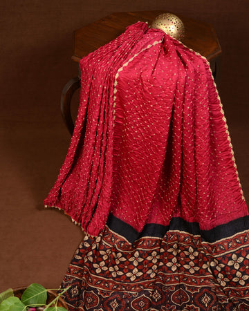 Ajrakh Bandhani Saree