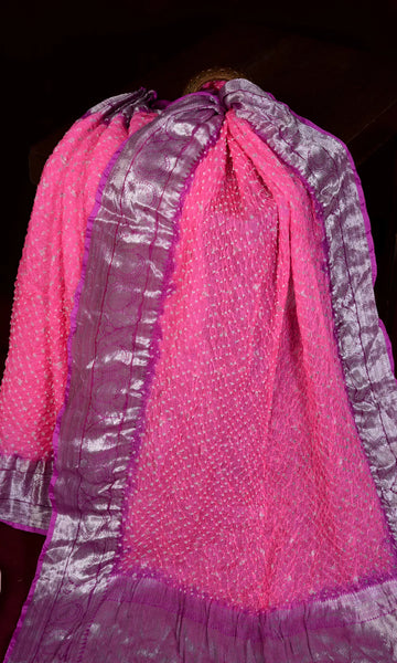 Kota Doriya Banarasi Weave Bandhani Saree