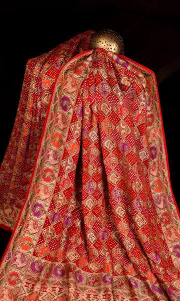 Banarasi Patola Weave Bandhani Saree