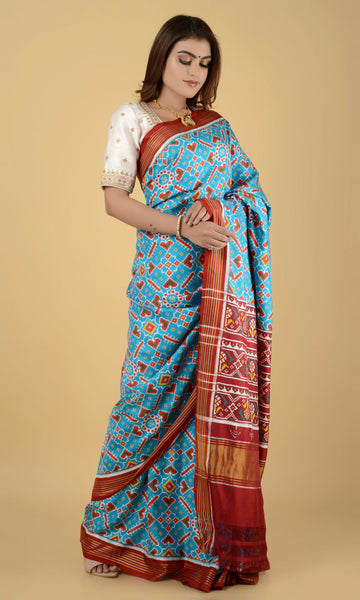 Double Ikat Patola Saree Manekchowk
