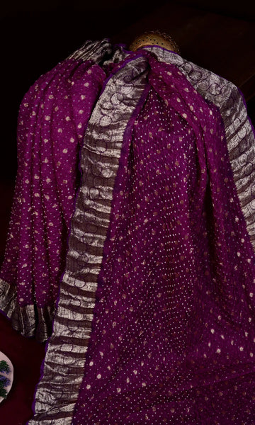 Kota Doriya Banarasi Weave Bandhani Saree