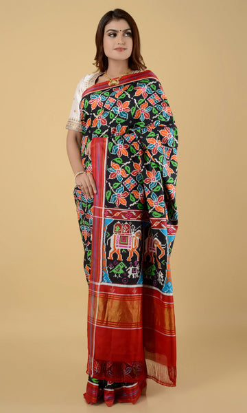 Double Ikat Patola Saree Leaf