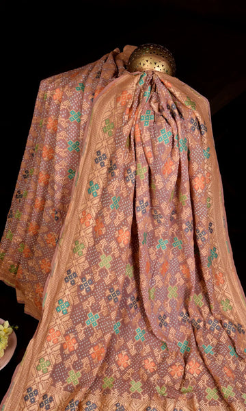 Banarasi Patola Design Weave Bandhani Saree