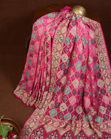 Banarasi Patola Weave Bandhani Saree Navdip Tundiya
