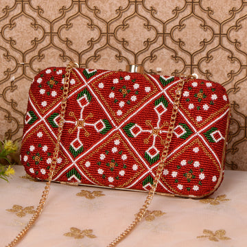 Patola Beaded Clutch