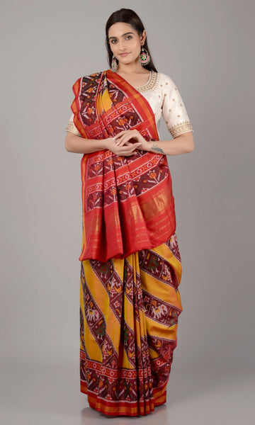 Single Ikat Patola Saree Nari Kunj Laheriya