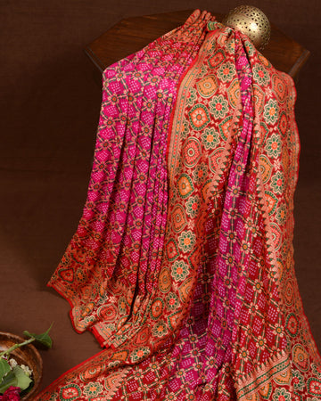 Banarasi Paithani Jaal Weave Bandhani Saree