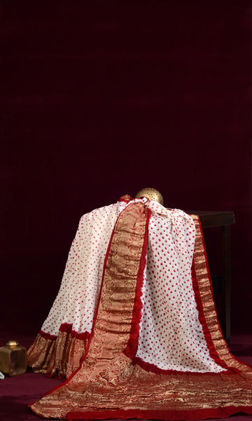 Gaji Kanjiwaram Bandhani Saree