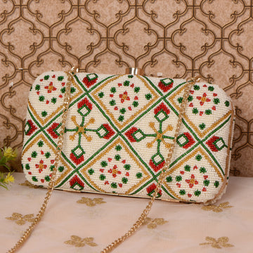 Patola Beaded Clutch
