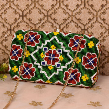 Patola Beaded Clutch