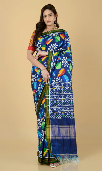 Double Ikat Patola Saree Leaf Jaal