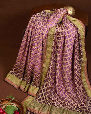 Banarasi Handloom Jaal Weave Bandhani Saree