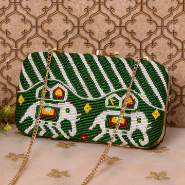 Patola Beaded Clutch