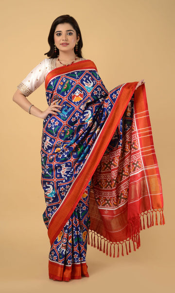 Double Ikat Patola Saree 9 Motifs