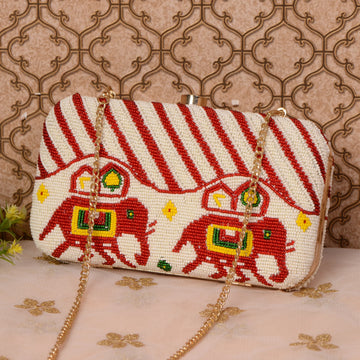 Patola Beaded Clutch