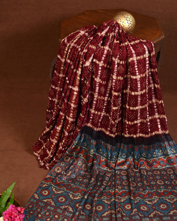Gaji Zari Chex Bandhani Saree