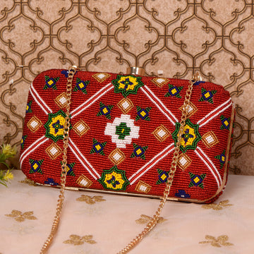 Patola Beaded Clutch