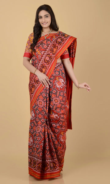 Single Ikat Patola Saree Manekchowk Hathi Ambari