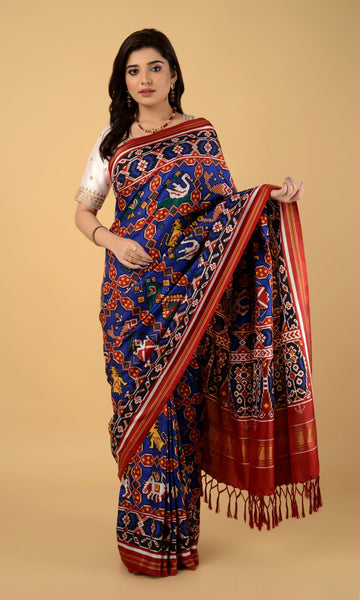 Double Ikat Patola Saree 9 Motifs