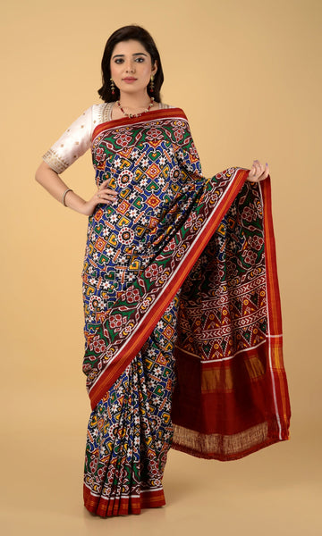 Double Ikat Patola Saree Manekchowk