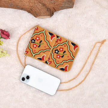 Mobile Cover Pearl Patola Beaded