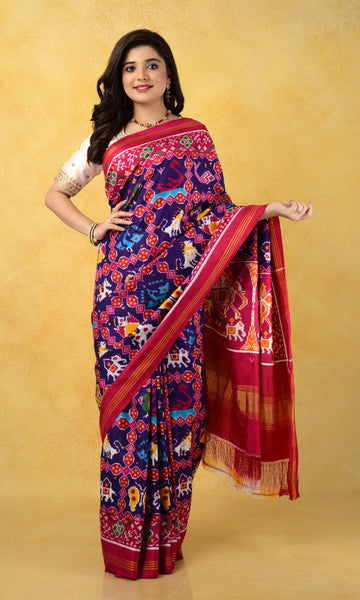 Double Ikat Patola Saree 9 Motifs