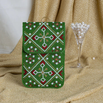 Mobile Cover Pearl Patola Beaded