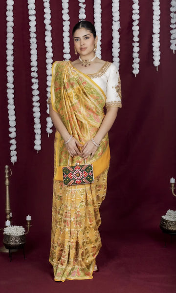 Paithani Triangle Jaal Bandhani Saree