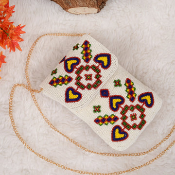 Mobile Cover Pearl Patola Beaded