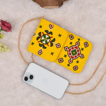 Mobile Cover Pearl Patola Beaded