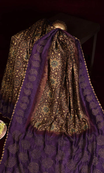 Ajrakh Bandhani Saree