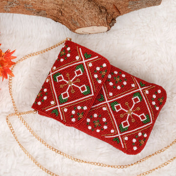 Mobile Cover Pearl Patola Beaded