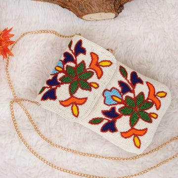Mobile Cover Pearl Patola Beaded