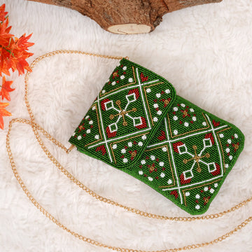 Mobile Cover Pearl Patola Beaded