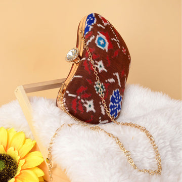 Double Ikat Patola Clutch Elephant Flower